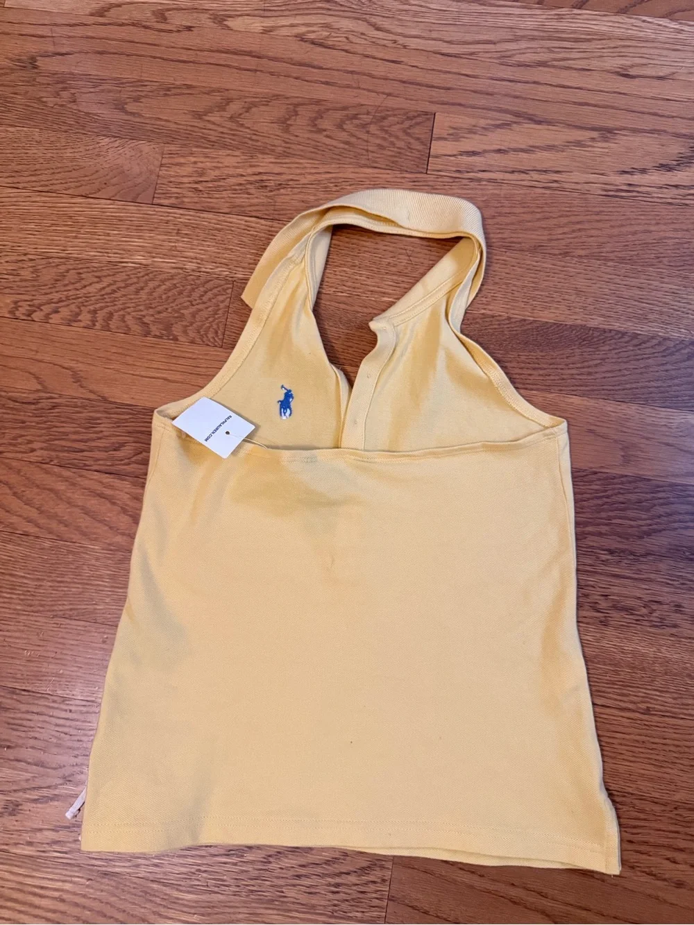 Ralph Lauren Yellow Halter Polo Tank with Blue embroidered logo size M 8-10